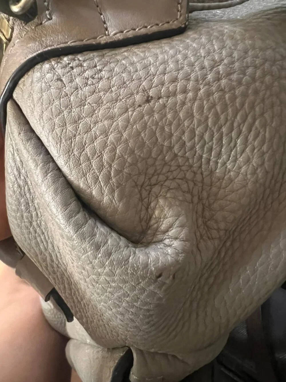 Y2K MARC BY MARC JACOBS HALF PIPE DUFFLE PEBBLE LEATHER SATCHEL BAG TAUPE